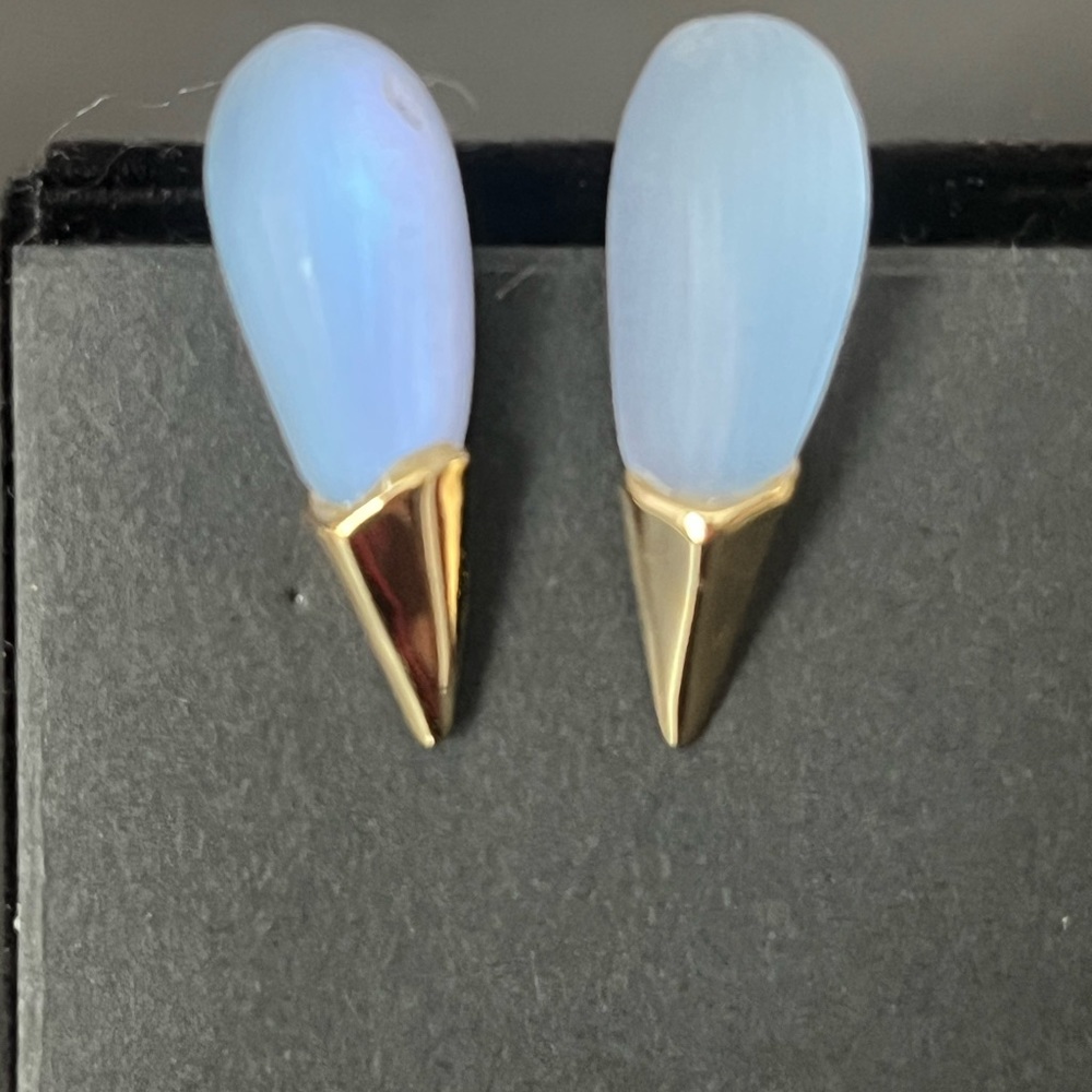 Alexis Bittar Lucite Metal Capped Stud Earrings
